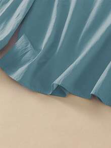 Women's Embroidered Loose Retro Long Sleeve Blouse Top, Suitable For Autumn - Teal Blue - View 6
