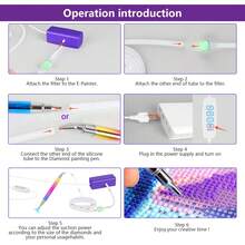 Electric Vacuum Diamond Paint Pen, Adjustable Suction Level, Diamond Art Painting Pen Without Wax, Diamond Painter Accessories Kit Tool For Setting AB Stones With Storage Tray(Purple) - 紫色 - 查看 10