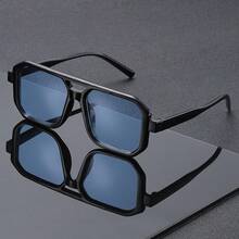 1 Pair Retro Large Frame Small Face Sunglasses, Solid Color Unisex Lightweight Transparent Glasses For Daily Commute, All Season - Multicolor - View 11