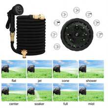 Expanderbar trädgårdsslangsats, högtrycksslang sprängsäker 50/75/100FT, multifunktionsmunstycke + förvaringshängare