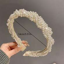 1pc Elegant Street Style Pearl Headband, Versatile Lady's Fashion Hair Accessory, Suitable For Daily Wear,Hairband,Hair Hoop Headbands Head Accessories - White - View 8