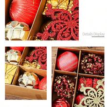 Palline decorative natalizie, set di palline da appendere all'albero di Natale, decorazioni per l'albero di Natale, ornamento decorativo da appendere per la decorazione delle feste natalizie - Dorato - Visualizzare 8