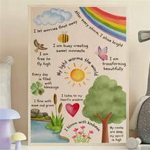 1 pieza Póster de afirmaciones para niños, Afirmaciones "Yo Soy" para niños, Pósteres de aprendizaje, Póster Montessori, Afirmaciones para niños, Salud mental infantil, Autoestima, para decoración de sala de estar, dormitorio, habitación de niños, arte de pared vintage sin marco