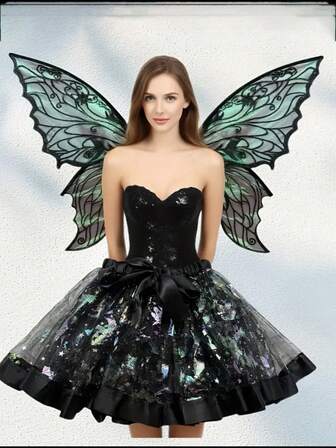 仙女翅膀成人女式万圣节仙女服装配饰蝴蝶瓢虫蜜蜂角色扮演仙女服装天使翅膀