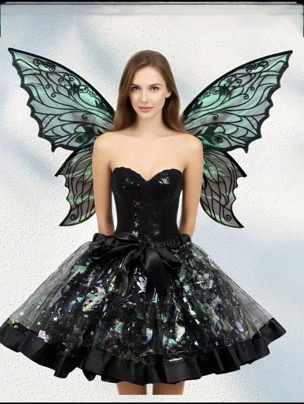 Aripi de zână pentru femei adulte, Halloween, costum de zână pentru femei, accesorii fluture, ladybug, albină, cosplay, costum de zână, aripi de înger