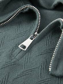 Men's Thin Knit Sweater, Stand Collar Casual Style, Business/Commute Inner/Outer Wear, Autumn/Winter - Green - View 3