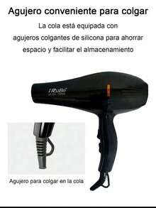 Secador de Cabello con Sistema de Protección Térmica y Aire Suave para Uso Diario Personas con Cabello Frágil - Negro - Ver 5