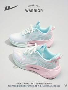 WARRIOR 1 双女式前系带运动鞋，网眼透气防滑耐用舒适百搭轻便跑步鞋，适合户外休闲穿着 - 白綠粉 - 查看 5
