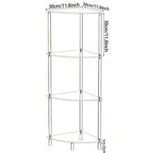 1 件亚克力透明三角形落地角架，2-4 层现代家居落地角桌，适用于客厅、卧室、浴室