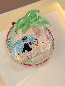 1 Gilded And Colorful Illustration Magnetic Phone Sliding Stand, Suitable For Magsafe Magnetic Stand, Personalized Cartoon Extendable Portable Phone Support Stand