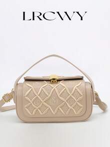 Geantă de mână trapezoidală pentru femei, design minimalist elegant, mâner versatil de umăr/superior, capacitate mare