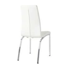 Set Of 4 Dining Chairs, Modern Kitchen Chairs With PU Leather Soft Padding And Silver-Plated Metal Legs, For Dining Rooms And Kitchens, White And Silver. - 白色+銀色 - 查看 7