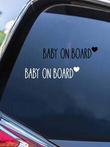 1pc Baby On Board Car Sticker, Safety Warning Sign For Car Window Or Body Decor