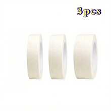 3 Rolls Beige White Masking Tape, Multi-Size Universal Painter'S Tape For Home, Office, School Supplies, DIY Art, Crafts, Labels 1.18in, 0.78in, 0.6in X 394in