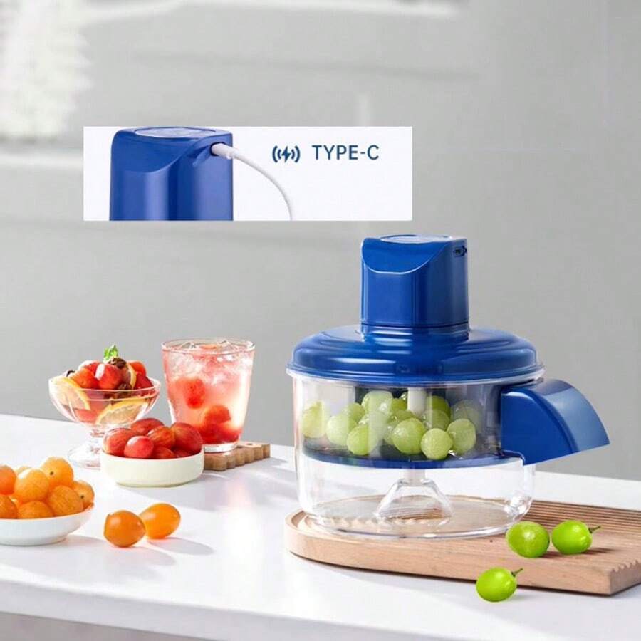 1300 mAh Éplucheur électrique portable sans fil rechargeable, pratique pour éplucher les raisins, les prunes, les dattes, convient pour la maison et les boutiques de bubble tea