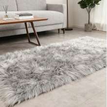 1pc Faux Fur Rug, Multiple Colors Available, 180cm Long X 60cm Wide, Non-Slip, Handwash/Machine Washable, Suitable For Autumn/Winter, Fish Shaped Carpet For Living Room, Bedroom, Bedside, Sofa, Wedding, Christmas, Fireplace, Dining Table, Outdoor Patio, Plush Soft Luxury Home Decor