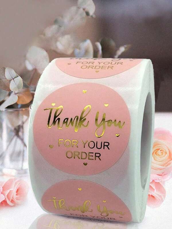 1/2 rollos de pegatinas con frases de agradecimiento, calcomanías para tarjetas de felicitación, decoraciones para sobres, diseño de lámina