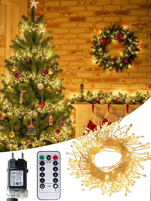 6m-50m Feenlichter LED Cluster Knallkörper Lichterkette Weihnachtsgirlande für Geburtstag Zuhause Neujahr Weihnachtsbaum Garten Party Dekoration Lampen