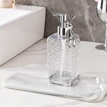 1 pieza Botella de desinfectante de manos con decoración de conejo, dispensador de jabón, bomba de desinfectante de manos, recipientes reutilizables con tapas para champú, jabón corporal, detergente para la ropa, tónico y loción, lata rellenable de líquido para el baño, la ducha, el fregadero de la cocina, la lavandería | Accesorios de baño | Decoración del hogar - transparente - Ver 7