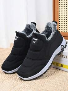 Women's Snow Boots Warm Short Boots Anti-Slip Waterproof Thermal Lined Thick Bottom Versatile Casual Black Winter Shoes