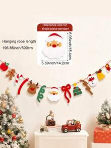 1 pièce Décoration de bannière de Noël, sapin de Noël, cerf, Père Noël, bonhomme de neige, pain d'épices. Décoration de scène d'ambiance d'arbre de Noël. Décoration suspendue de drapeau coloré. Convient pour la décoration intérieure/extérieure, décorations de cheminée de style ferme pour Noël, décoration de maison de Noël, décoration de fête de Noël, décoration de salon, Joyeux Noël, cadeaux de Noël