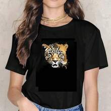 1 pieza/2 piezas/3 piezas Pegatinas decorativas con estampado de leopardo de estilo callejero - Calcomanías de transferencia de calor de colores mixtos vibrantes, patrón de animal realista, colores vivos, adecuado para prendas de vestir y manualidades