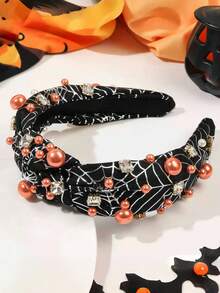 1 件女孩卡通万圣节派对蜘蛛网头带，创意甜美可爱防滑发饰 - 彩色 - 查看 4