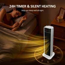 Aigostar Energy Efficient PTC Ceramic Heater: 2000W Fast Heating, 70° Oscillating, 4 Modes, Remote & 24H Timer, Tip-Over/Overheat Protection, Lightweight Portable Space Heater - Ver 6