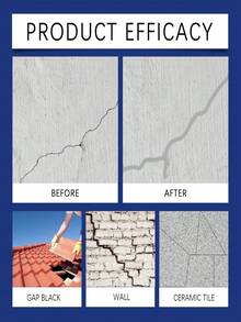 jakehoe 100g Sellador anti-grietas - Sellador impermeable anti-grietas, anti-congelación, resistente al calor, anti-moho, anti-corrosión y de color ajustable, adecuado para azulejos cerámicos, piscinas, estructuras de madera, terrazas de piedra, piscinas de hormigón y otras áreas agrietadas. Se puede usar como regalo de carnaval.