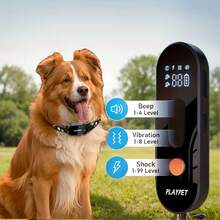 Dog Training Collar, Dog Shock Collar With Remote Range 2000FT, 3 Training Modes, Rechargeable Electric Shock Collar For 5-120lbs Small Medium Large Dogs - 黑色 - 查看 3