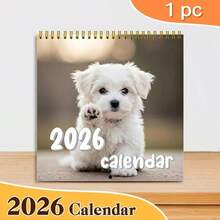 2026 Desktop Elegant Calendar - Monthly And Daily Planner With Cute Dog Illustration, Portable Time Organizer For Home And Office, Perfect Gift For New Year, Halloween, Christmas, Birthdays, And Other Festive Occasions