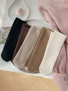 20 Pairs Of Women's Earth Color Snow Socks, Autumn And Winter Vertical Mid-Tube Socks, Fluffy Socks, And Warm Floor Socks With Wool Thickening, Suitable For Everyday Wear And Various Occasions,Random Color