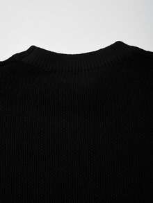 Áo len cổ tròn dáng rộng, họa tiết Andreilee, thích hợp cho cả nam và nữ, phù hợp cho mùa xuân, thu và đông. - màu đen - Xem 6