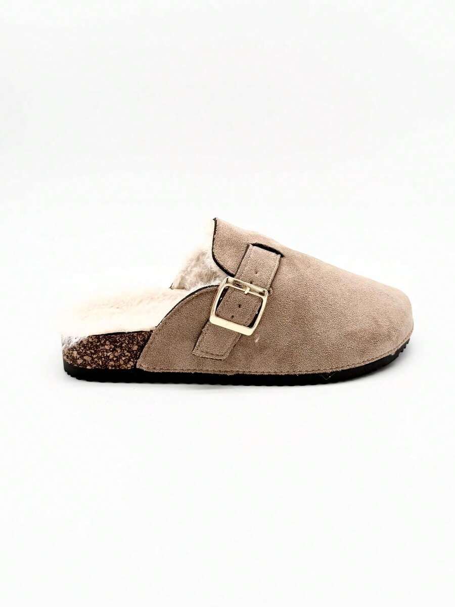 Fashionable Women's Clogs, Solid Color And Thick Sole, Comfortable For Work, Casual And Vacation. - 66-266 KAKI - View 1