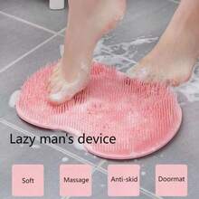 1 pieza Alfombra exfoliante para los pies tipo slouchy, fregador de pies y espalda antideslizante para el baño, alfombra de ducha multifuncional - Ver 1