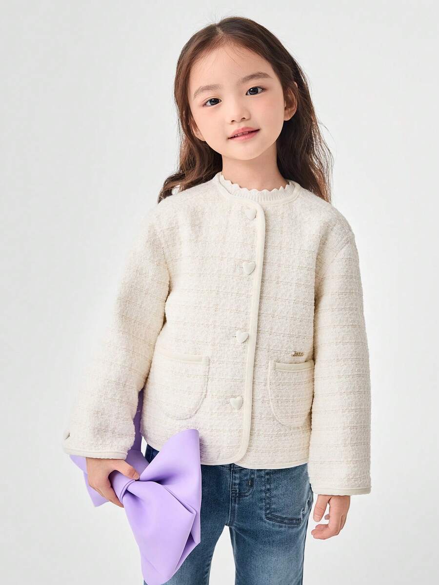 Balabala 年轻女孩冬季粗花呢夹克，时尚年轻女孩外套，可爱又