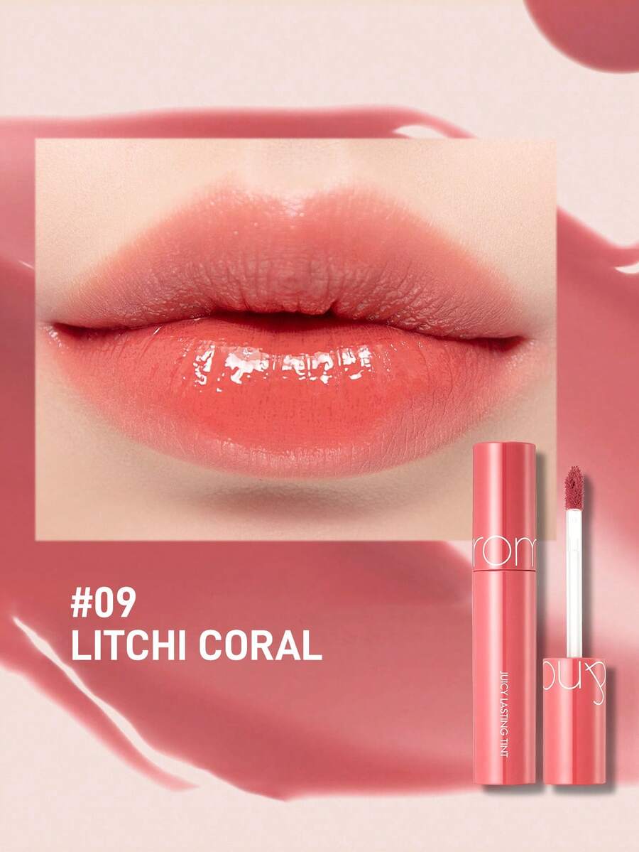 Rom&nd Romand 長效保濕唇釉,清新不黏膩,極致光澤,純色,5.5g/0.19oz - 09 #LITCHI CORAL - 查看 1