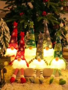 3 件套发光圣诞小矮人、手工毛绒斯堪的纳维亚瑞典小矮人、发光节日礼物、电池供电冬季桌面圣诞装饰品、圣诞毛绒小矮人、9 英寸发光手工迷你小矮人斯堪的纳维亚、发光瑞典小矮人节日礼物、电池供电圣诞礼物餐桌装饰晚宴用品 - 彩色 - 查看 3