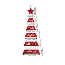 1/2/170 Sets Available, 6 Pcs/Set Merry Christmas May Your Days Be Merry And Bright Red Christmas Tree Shaped Stars Blessing Slogans Wooden Wall Decoration, Welcome Sign Decoration, Fun Countryside Fireplace Decoration, Winter And Christmas Themed Party Home Decoration, Shopping Center Wall Decoration - Multicolor - View 11