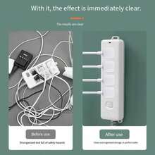 1/2pcs Power Strip Holder, Wall Mount Power Strip Organizer Hanger For Router, Cable Management - White - View 5
