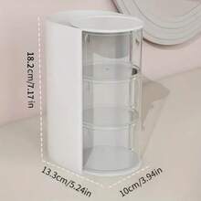 1 件旋转多层透明头饰收纳盒 | 防尘塑料，儿童发饰收纳盒，旋转设计，清晰视野 | 桌面收纳盒，化妆品和铅笔收纳，艺术/工艺品/缝纫用品，发夹/头带/发圈，圣诞节/情人节/生日礼物 | 头饰收纳盒 - 彩色 - 查看 10