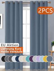 VEHEDE 2 Pcs Curtain Heat Protection Living Room Curtains With Eyelets Thermal Curtain Blackout Eyelet Curtain Set Of 2 Blackout Curtain Beige, Light Beige - Baby Blue - View 23