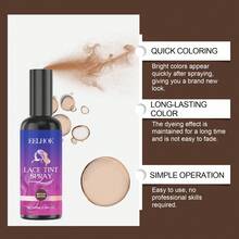 EELHOE Lace Tint Spray For Wigs Waterproof Lace Tint Melting Mousse Spray Brown Lace Wig Invisible Glue Hair And Wig Styling Hair Care - 100ml - 查看 5