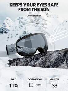 Snowboard Helmet Set With Goggles For Adults, Sturdy PC Shell & Shock-Absorbing EPS Foam & Soft Lining, Snow Sports Helmet And Glasses For Men And Women - 黑色 - 查看 7