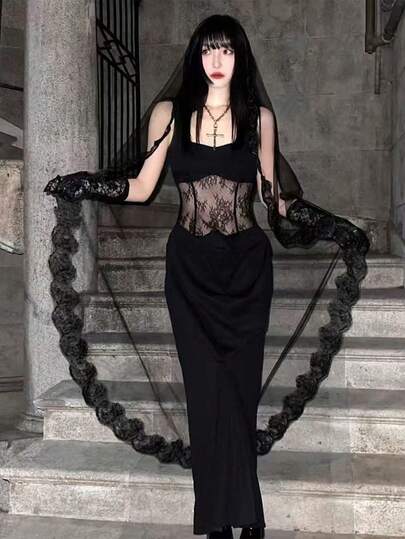 1 chiếc mạng che mặt cô dâu mới thanh lịch nhiều màu ren trang trí đám cưới, váy cưới dài màu xanh lam công chúa Tiana kiểu Pháp cổ điển, mũ đội đầu mạng che mặt ma Gothic, phụ kiện trang phục Nữ hoàng Cleopatra cho phụ nữ dự tiệc lễ hội