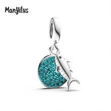 Manyilus Manyilus Original 1 Stück 925 Sterling Silber Anhänger Perlen Clips - mit Katzen Pfoten Abdruck, Oktopus, Delfin, Meeresschildkröte, Meeresfisch, Rose Herz Liebeswörter, Gitarre, Goldene Schokolade, Vierblättriges Kleeblatt, Hufeisen, Famas Hand Designs. Ein ausgezeichnetes Schmuckgeschenk für Familie, Freunde und Damen, ideal für Geburtstage, Valentinstag, Abschlusszeit, Strandaccessoires und Freundschaftstag.