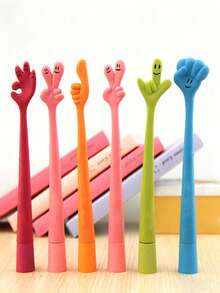 1 szt./5 szt./10 szt./zestaw losowo kolorowych elastycznych artykułów piśmienniczych, urocze, giętkie, kolorowe długopisy z gestami dłoni, artykuły dla studentów