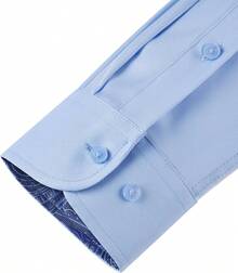 Mens Dress Shirts Long Sleeve Dress Shirts For Men Inner Contrast Button Down Casual Shirts For Men Big And Tall-20256688 - N # Đen-đỏ - Xem 10