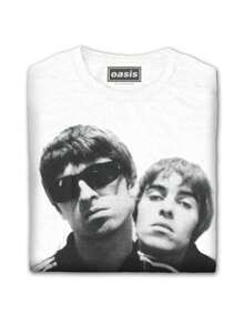 Oasis | Official Band T-Shirt | Noel & Liam Square Photo | SHIPPED IN 24 HOURS - White - View 2