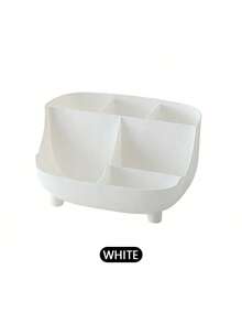 1pc Large Capacity Cute Desk Storage Box, Comes With Random Pattern DIY Stickers For Decoration. Made Of High-Quality Materials, Durable And Suitable For Stationery Storage, Pen Holder, Desk Organization And More. Creative Cartoon Design, Instagram-Inspired Style, Ideal For Girls, Students, Office Workers, Back-To-School Season, Birthday Gift Or Daily Study. - White - View 8